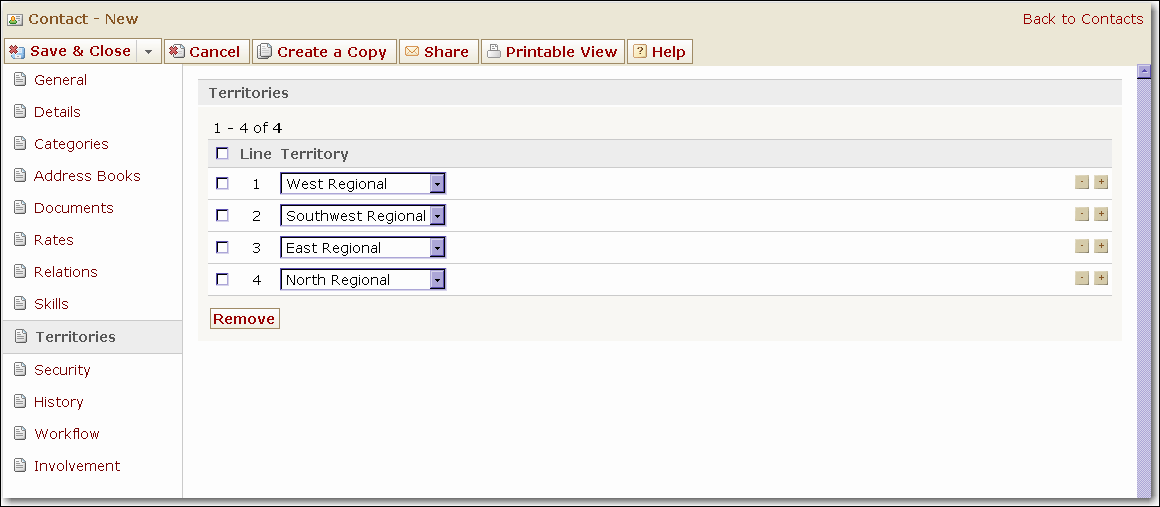 Contacts Territories Page Contacts Territories Page