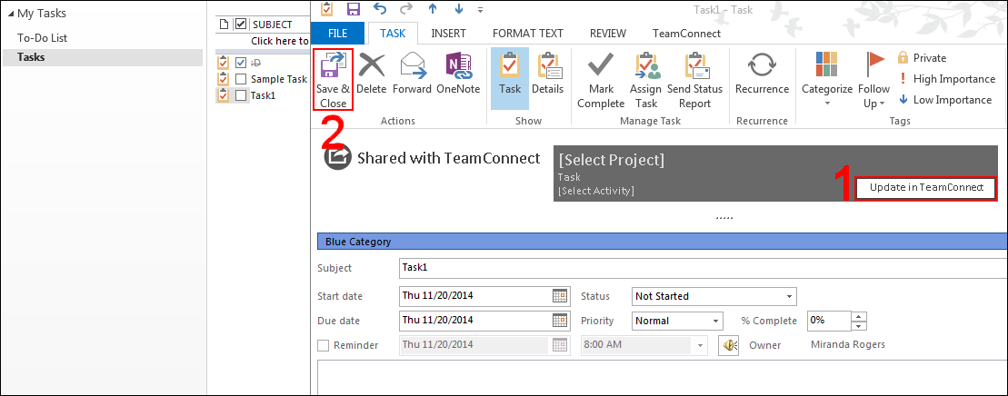 Updating in TeamConnect