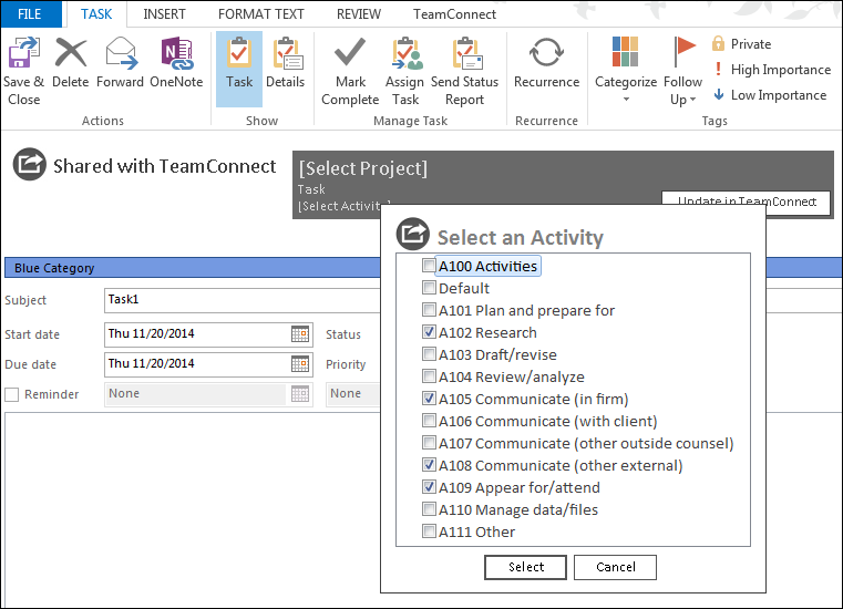 Task Activities