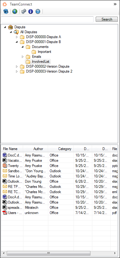 matter folders and doc pane