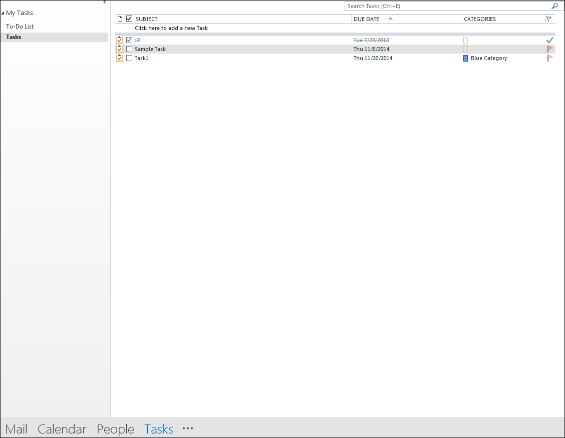 Tasks in Outlook