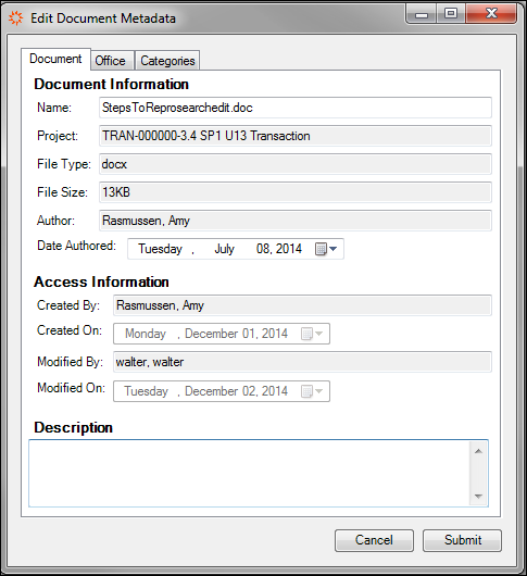 Edit Document Metadata