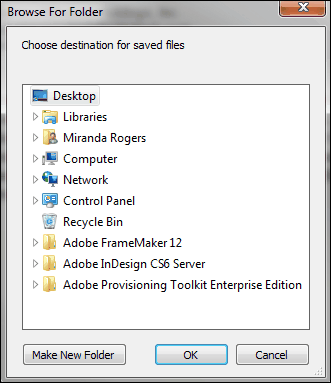 browse for folder
