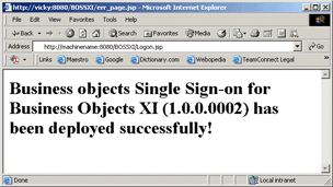 BOSSXI.war Successful Deployment Page