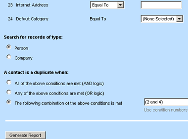 Generate Report Interface (2 of 2)