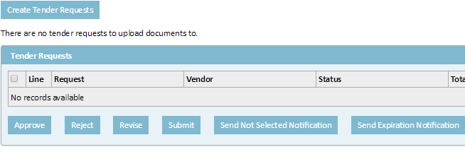 Create Tender Requests Link