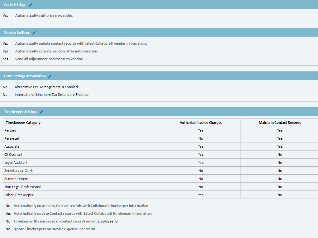 CSM Settings General Page