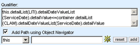 Fields for Adding Paths Using Object Navigator