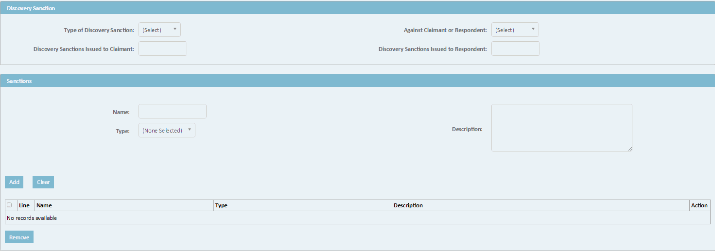 Disputes Sanctions Sections