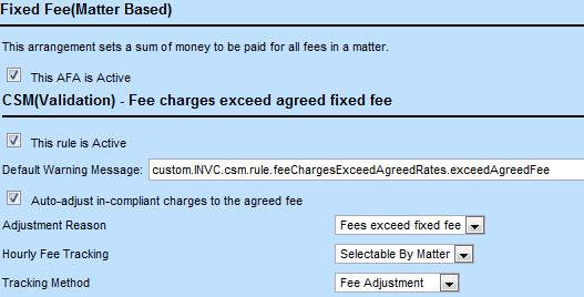 Example of Active Alternative Fee Arrangement and Rule