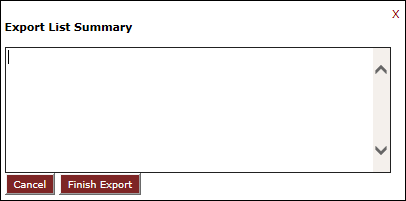 Export List Summary