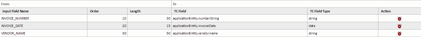 Example of Mapping Fields on the Input Page