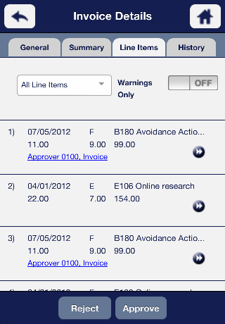 Invoice Details Screen