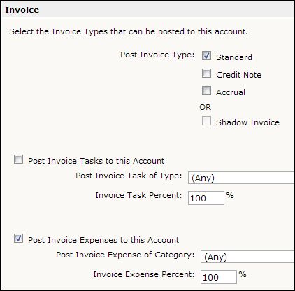 Allowing Invoices to Post to an Account