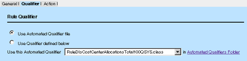 Rule Screen - Qualifier Tab