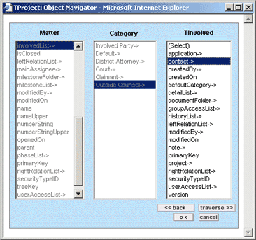 Object Navigator Related Object Filtering Example