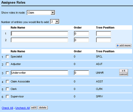 Assignee Roles Tab