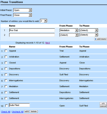 Phase Transitions Tab