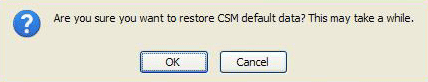 Restore Confirmation Message