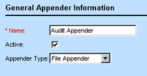 General Appender Information for Audit Logging