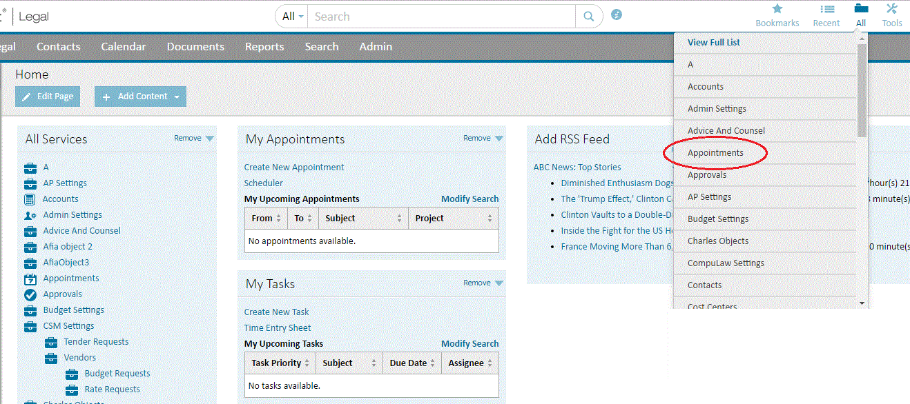 Tasks List Page