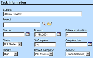 Task Fields in End-user Interface