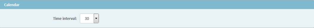 General Page, Calendar Time Interval Setting
