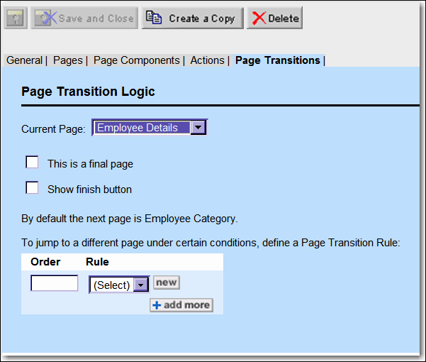 Page Transitions Tab